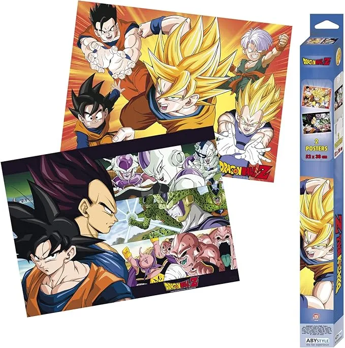 ABYSTYLE - Dragon Ball set of 2 chibi posters, Saiyans, 52 x 38 cm